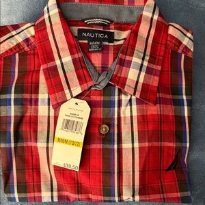 Nautica Red Plaid Shirt *NWT* size 10/12